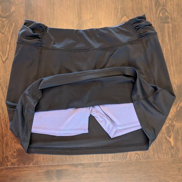 Shambala Skort (soft wicking fabric, flattering ruched waistband) - Picture 2 of 7